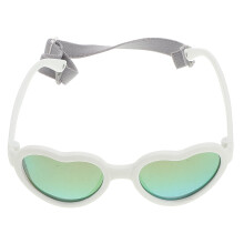 YEAHIBABY Heart Shaped Polarized Sunglasses for Little Girls with Lightweight TPEE Material White Color