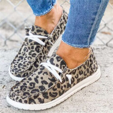 Dames veterschoenen, lichtgewicht casual bootschoenen met voetboogondersteuning, instapsneakers, wandelschoenen van canvas.