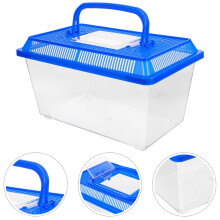 OUNONA Akvariumbehållare, 1-pack himmelsblått sköldpaddakar i plast med plattform för hemmabruk, 64 x 43 x 43 cm