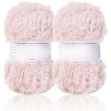 (235yds,50g2) 2 Skeins Super Soft Fur Yarn Chunky Fluffy Faux Fur Yarn Eyelash Yarn for Crochet Knit-Total Length 232m