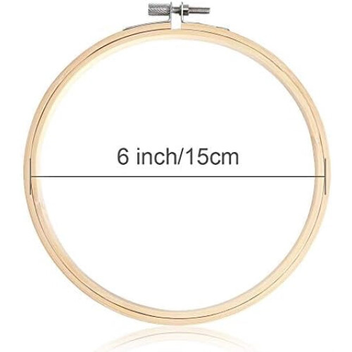 Conjunto de 12 bastidores redondos de madeira de 15 cm (6 polegadas) para bordado, artesanato e decoração de festas. 2