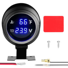 Medidor digital universal para carro: 2 em 1 - Temperatura da água e voltagem (9-36V, ), com sensor 1/8NPT - compatível com carros, caminhões,