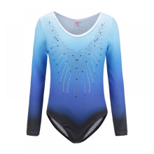 Girls Leotards Gymnastic Ballet Onesies Long Sleeve Stretchy Colorful Shiny Dancewear Leotard for Kid Girl, 5-12 Years
