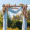 Babyblå transparent polyesterdrapering för bröllopsbåge (2 paneler) 4