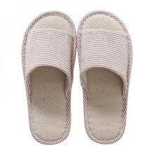 Pantoufles ouvertes pour femmes en coton et lin, pantoufles légères et confortables d'intérieur/extérieur avec soutien de la voûte plantaire,
