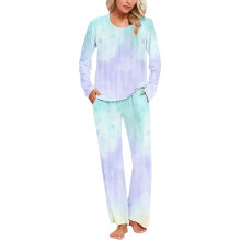 2025 Dames Zachte Loungeset Huiskleding Dames Nachtkleding Pyjamaset met Lange Mouwen