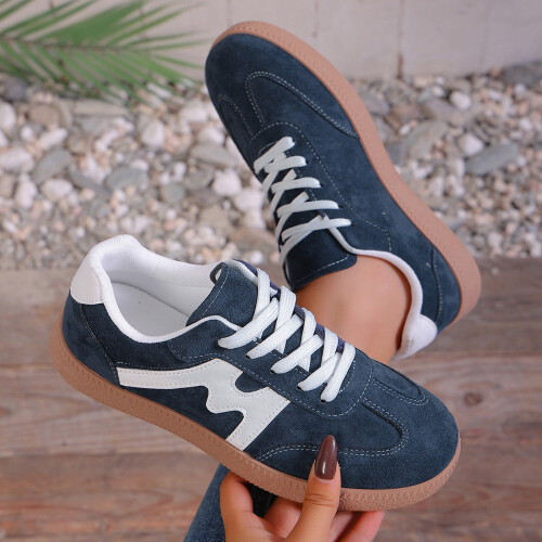 Γυναικεία αθλητικά παπούτσια τένις και skate Ediodpoh Retro, με κορδόνια, λαστιχένια σόλα, 1