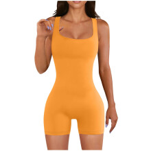 Macacões femininos para ioga, treino, shorts, jardineiras, macacões justos sem mangas, modelos slim.