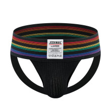 Herren-Jockstraps mit breitem Bund, sportliche Stützunterwäsche mit gepolstertem Beutel