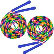 16 FT Long Jump Rope(2 PACK), Double Dutch Ropes, Soft Beaded Skipping for Kids Adults, Plastic Segmented Enough 4-5 Jumpers