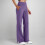 Dame Uformelle Ensfargede Yogabukser Elastisk Midje Stretchy 2