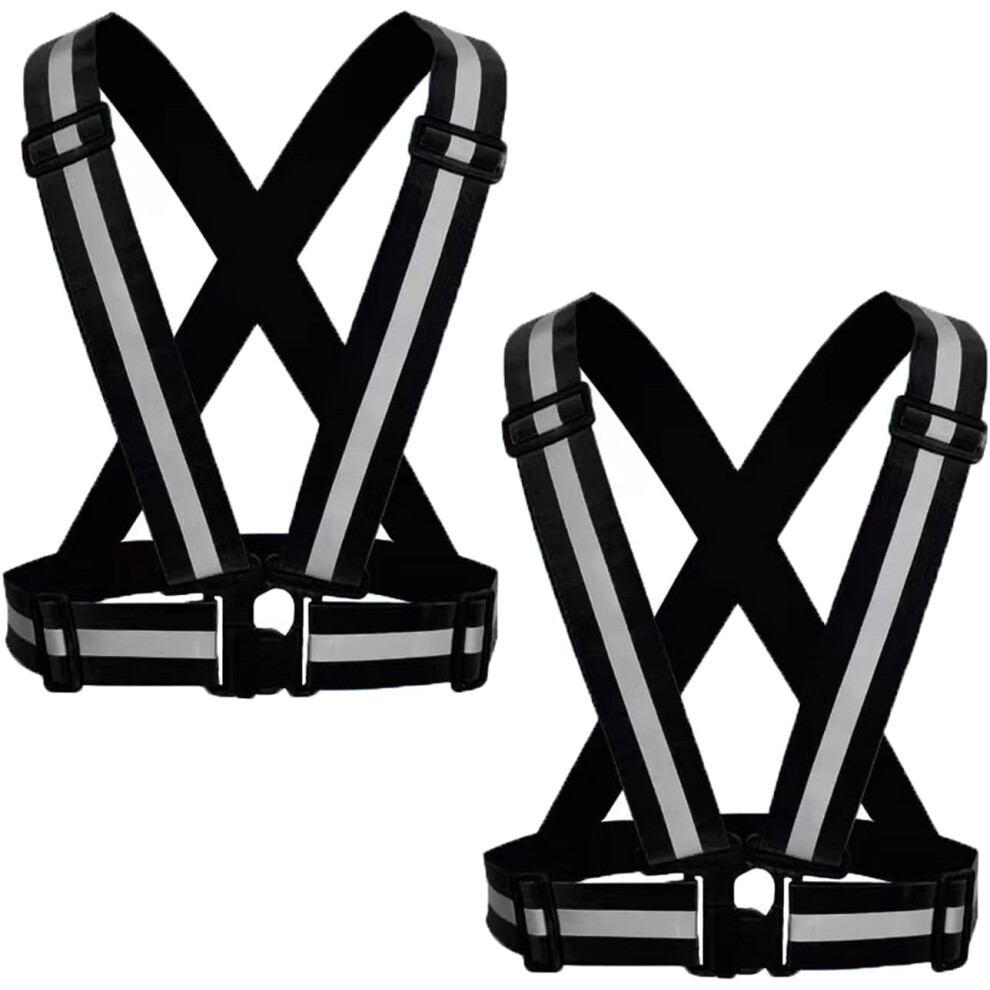 Reflective Safety Vest 2Pcs - High Visibility Vest Adjustable Straps For Outdoor Jogging, Cycling, Walking And Riding 9180479963981