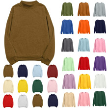 Bluzy damskie plus size, bluzy damskie oversize z okrągłym dekoltem, długi rękaw, golf, aksamitna bluza 02-Brown_S