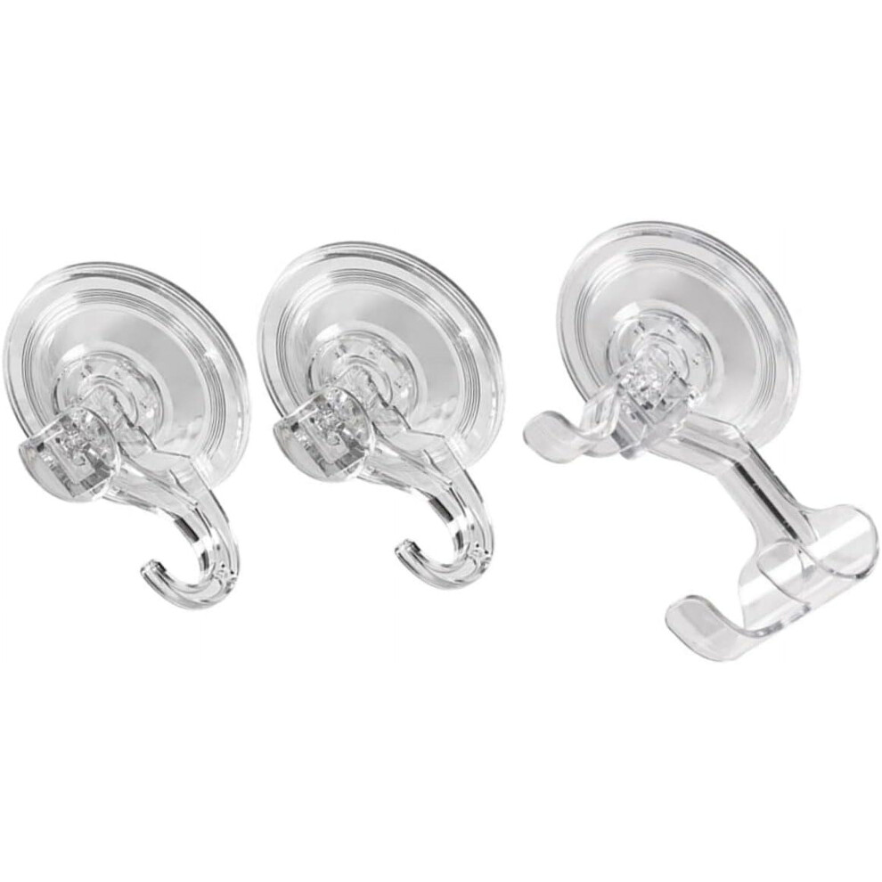 3Pcs Clear Suction Cup Hooks For Bathroom Â Wall-Mounted Towel Rack & Utensil Hanger, Compatible With Smooth Surfaces 9180479964421