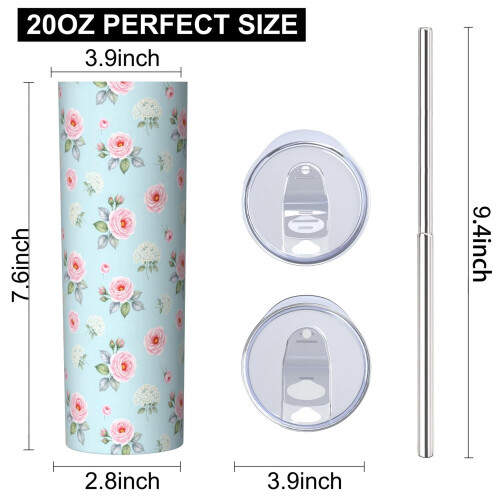 Gobelet isotherme fin de 590 ml avec couvercle et paille 2