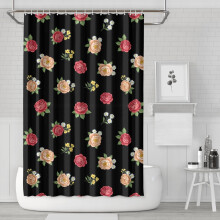 Douchegordijn met bloemenprint, 72" x 72", waterdicht polyester