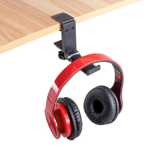 Hovedtelefonophæng Skrivebord Hovedtelefoner Headset Computer Desktop Tilbehør Stand Sort 2