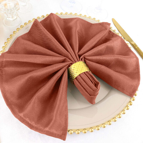 BalsaCircle 20 Pieces 20" Terracotta Polyester Napkins Wedding Kitchen