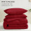 Queen Comforter Set Dark Red 3-Piece Quilted 4