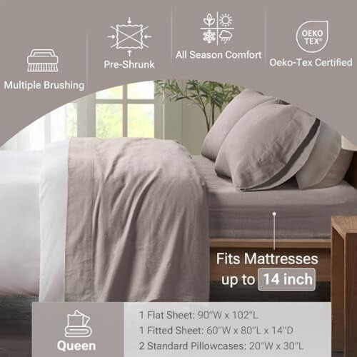 Σεντόνι True North από Cozy Flannel Warm 100% βαμβακερό - Σετ κλινοσκεπασμάτων με σχέδια ζώων 2