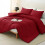 Queen Comforter Set Dark Red 3-Piece Quilted 5