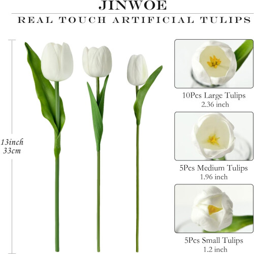 10pcs Light Pink PU Tulips – Real Touch Artificial Flowers 2