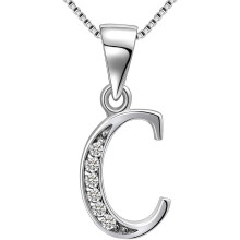 925 Sterling Silver Initial Pendant Necklace 18 inch
