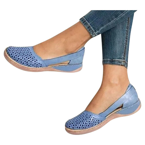 Γυναικεία καλοκαιρινά μοντέρνα casual σανδάλια casual flat μονόχρωμα παπούτσια με τρύπα 2