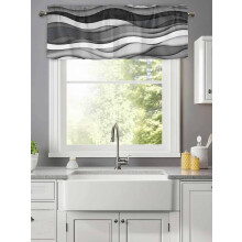 Cantonnière géométrique gris dégradé 42 x 12 po à œillets