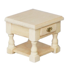 Mini Bedside Table Bedroom Furniture Night Stand Vintage Decor Models Modern Miniature Solid Wood Decorations Tables