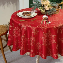 Nappe de Noël jacquard à motif flocons de neige 152 cm x 213 cm