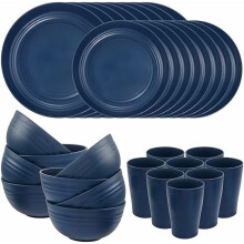 Wheat Straw Dinnerware Set for 8 People, 16-Piece,