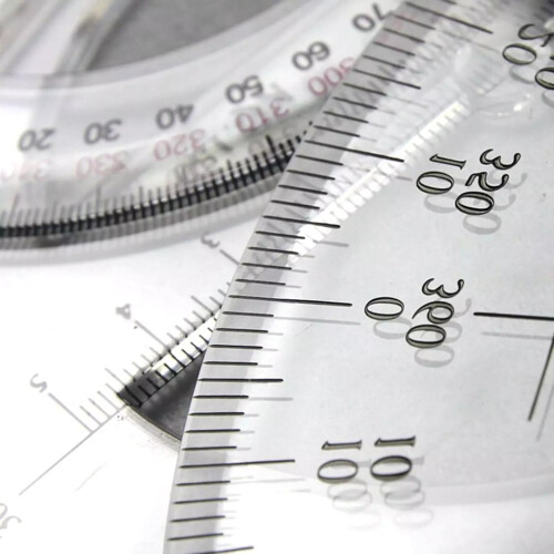 Round Protractor Ruler Plastic Math Measuring Tool Full Center Angle Protractor 2