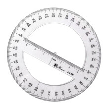 Round Protractor Ruler Plastic Math Measuring Tool Full Center Angle Protractor