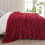 Manta King Flanela Fleece Vermelha com Textura Canelada 90x110 polegadas 2