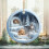 Kerst rendier ornament van acryl, rond, 1 stuk 5