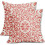 Conjunto de 2 capas de almofada em linho estilo boho coral, 45x45cm 1