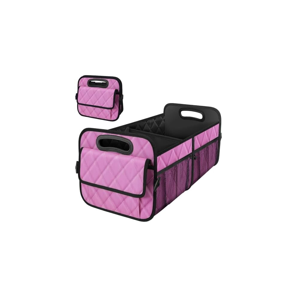 70L Waterproof Car Trunk Organizer For Suv, 6-Pocket Storage, Compatible With Most Vehicles (Large, ) Pink 9110895497999