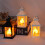 Lanterna de vela LED vintage de 5,6 polegadas, à prova d'água IP44, funciona com bateria, luminária de mesa/pendurada para varanda, decoração 2
