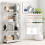 Libreria aperta a 5 ripiani, MDF bianco, design a rombo 4