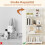 Libreria aperta a 5 ripiani, MDF bianco, design a rombo 3