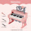 Tastiera per pianoforte elettrico per bambini, 25 tasti, microfono e supporto, rosa 2