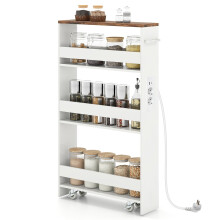 Schmaler, 13 cm breiter Rollwagen mit Ladestation