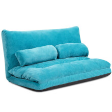 Verstellbares Bodenschlafsofa mit 2 Kissen, Blau