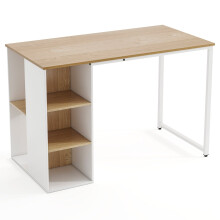115 cm Computertisch mit 5 Ablagefächern, Natur-Finish