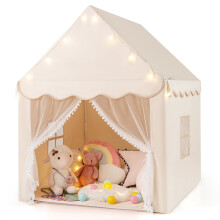 Kinderspielzelt mit Sternenlichtern, Fenstern und Matte