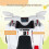 Quadriciclo elétrico infantil 6V com reboque, rodas resistentes, branco 4