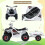 Quadriciclo elétrico infantil 6V com reboque, rodas resistentes, branco 2