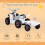 Quadriciclo elétrico infantil 6V com reboque, rodas resistentes, branco 3