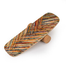 Balance Board Trainer aus Holz mit Korkrolle, 79 x 28 cm
